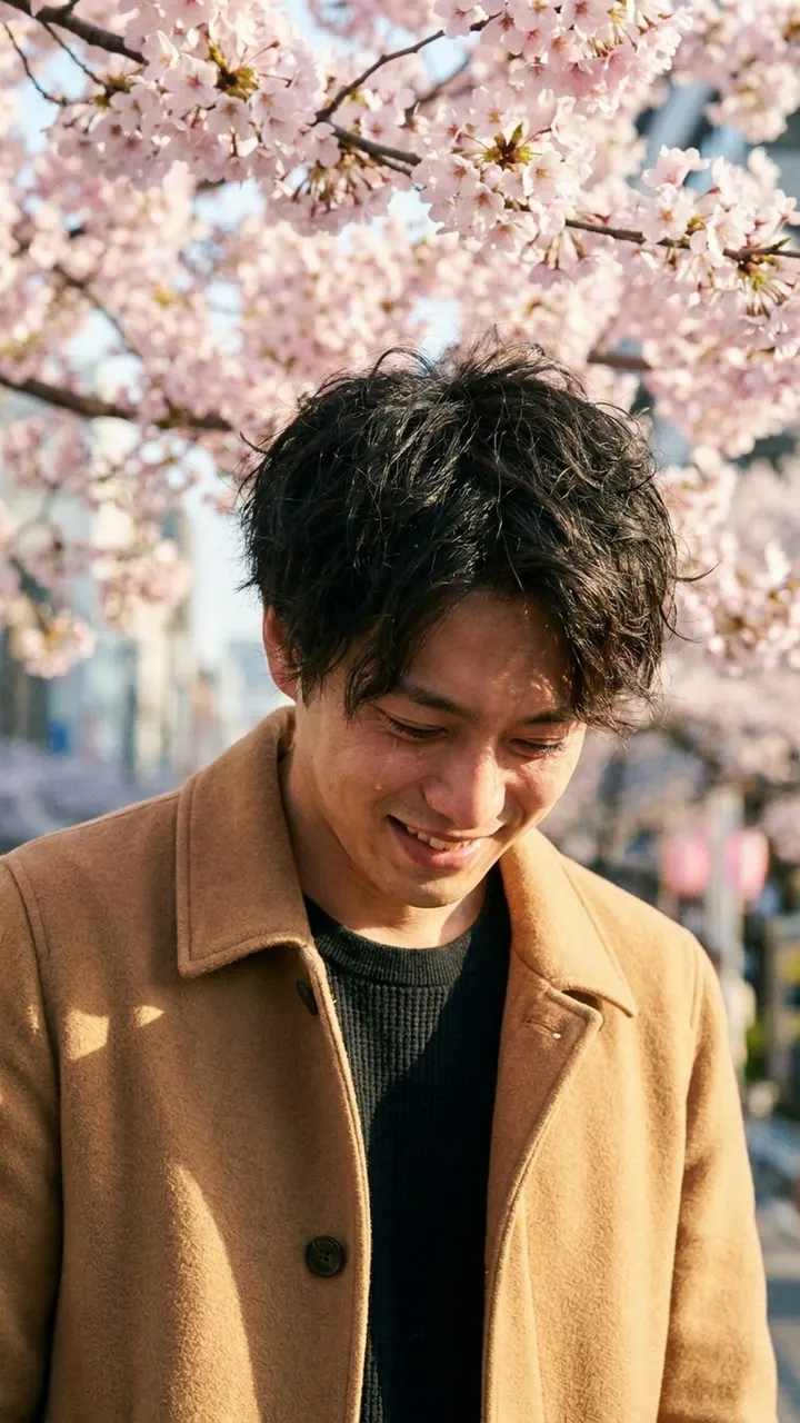 街中で孤独に佇む悠真の姿。すれ違う人々の視線に自分が消えたことを実感する場面。