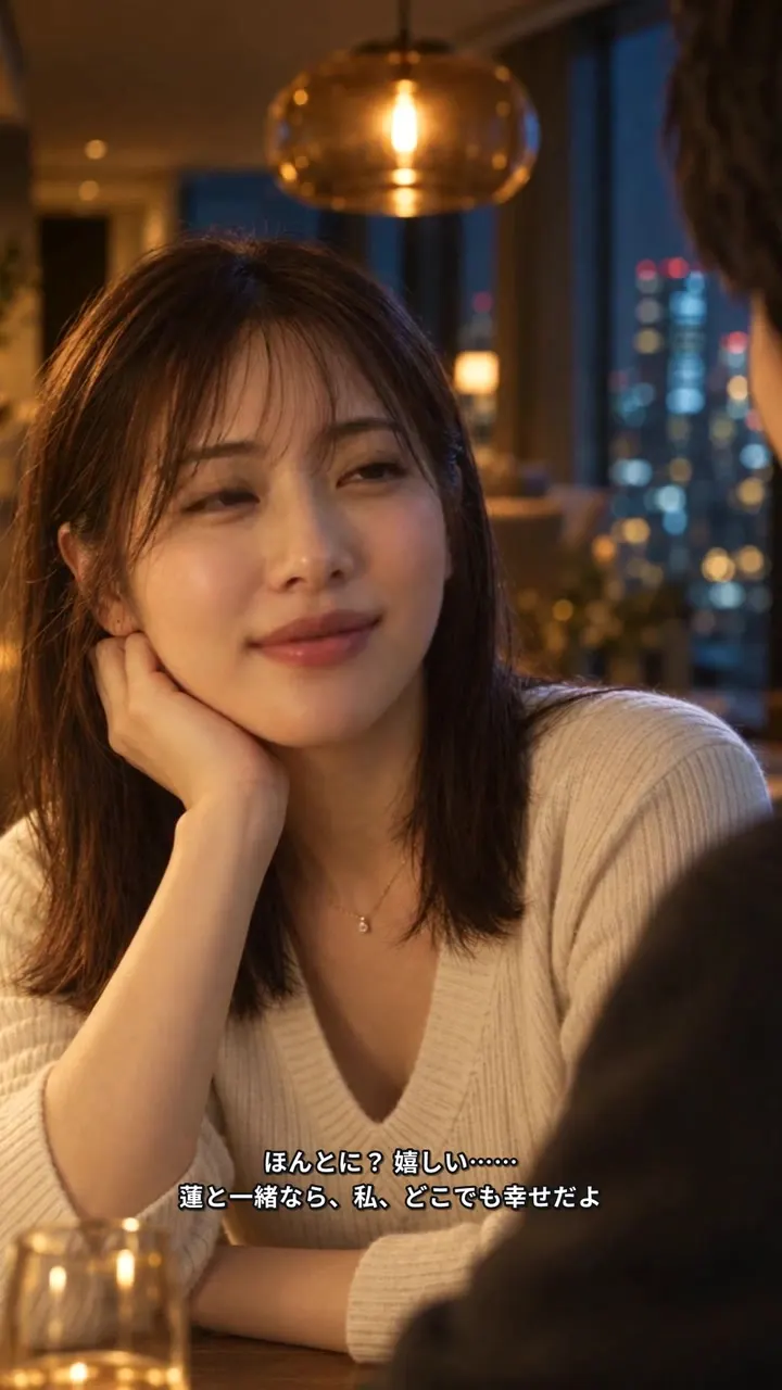 会話を交わす2人の笑顔を切り取ったカット（美咲、蓮）。 #1