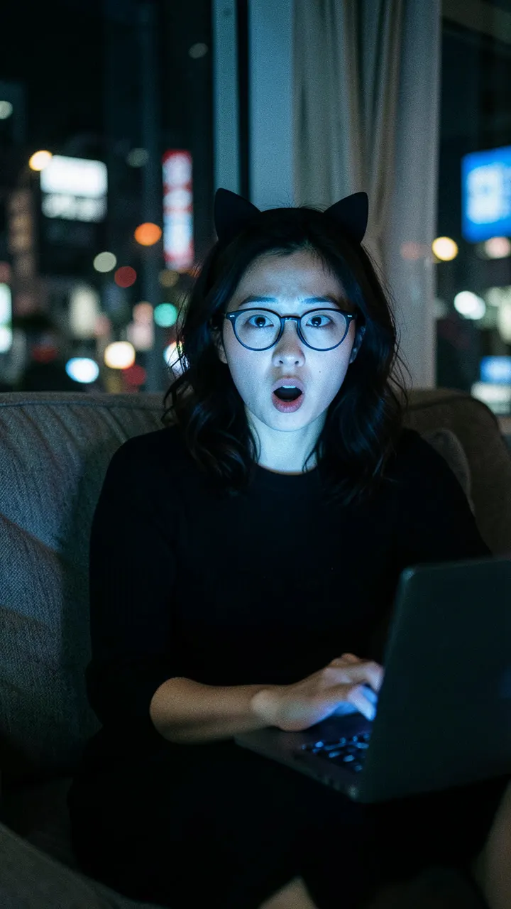 葵が婚活アプリを起動してプロフィールを確認する場面。葵が登場。 #1