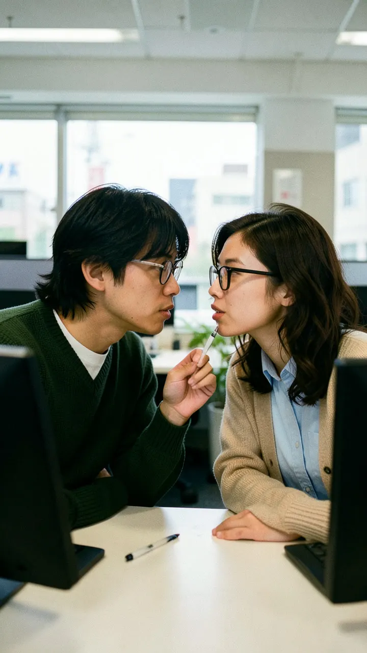 葵が仕事帰りにスマホを確認するシーン。疲れた表情。