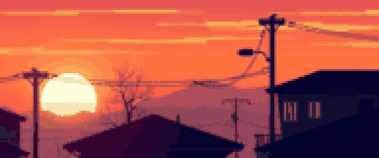 もうひとつの人生 — 16bitピクセルアートの世界風景