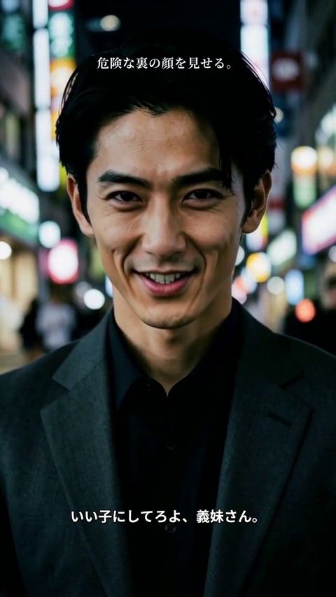縦型ショートドラマ「姉の婚約者が、私にだけ見せる裏の顔」の1コマ（AIで作った映像）