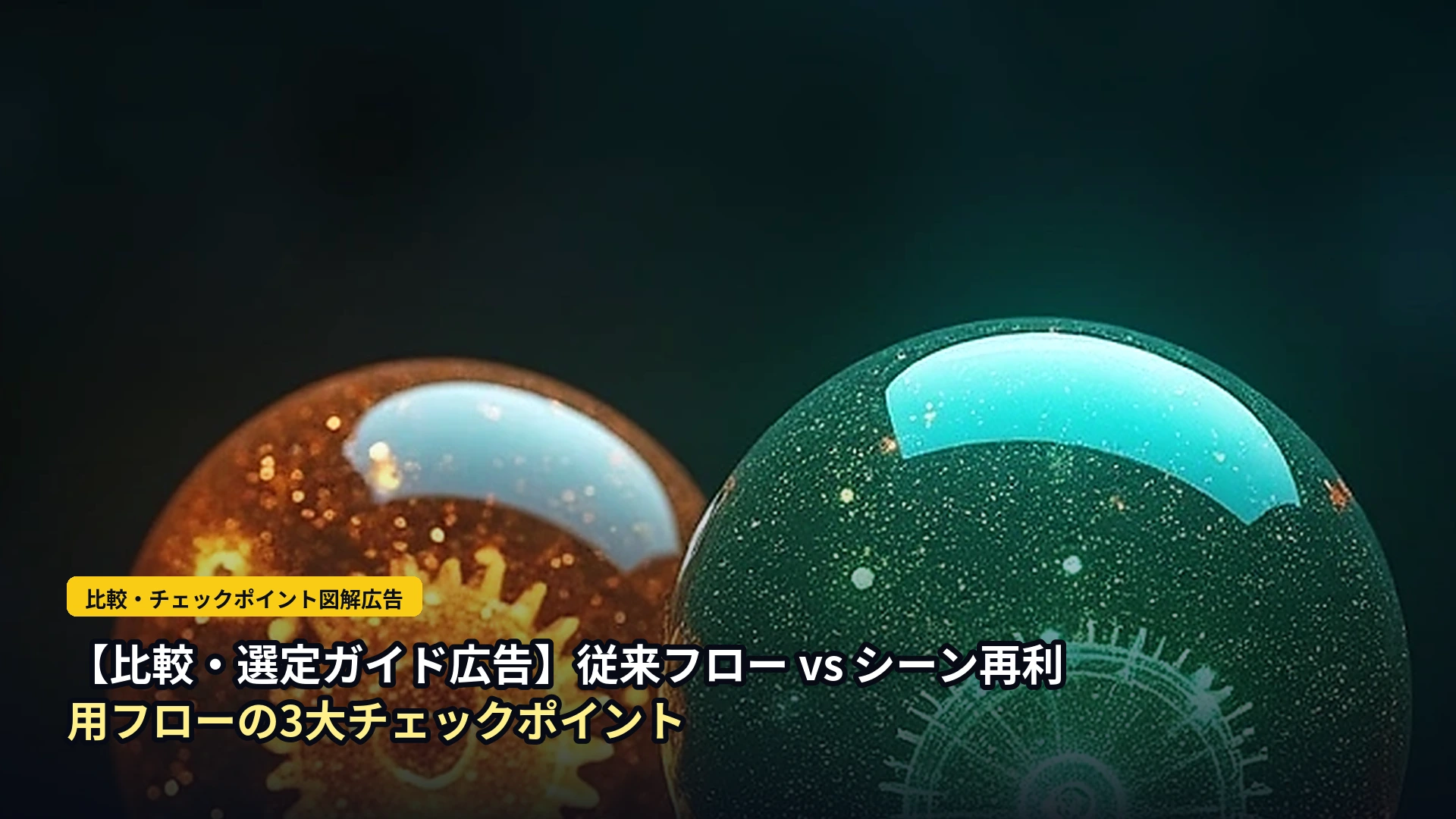 【比較・選定ガイド広告】従来フロー vs シーン再利用フローの3大チェックポイント 表紙