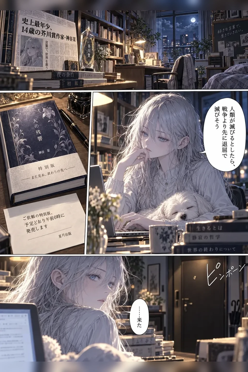 殺し屋は結末を知らない Page 02: 神谷栞の書斎と、午前0時発売の特別版『天の残響』