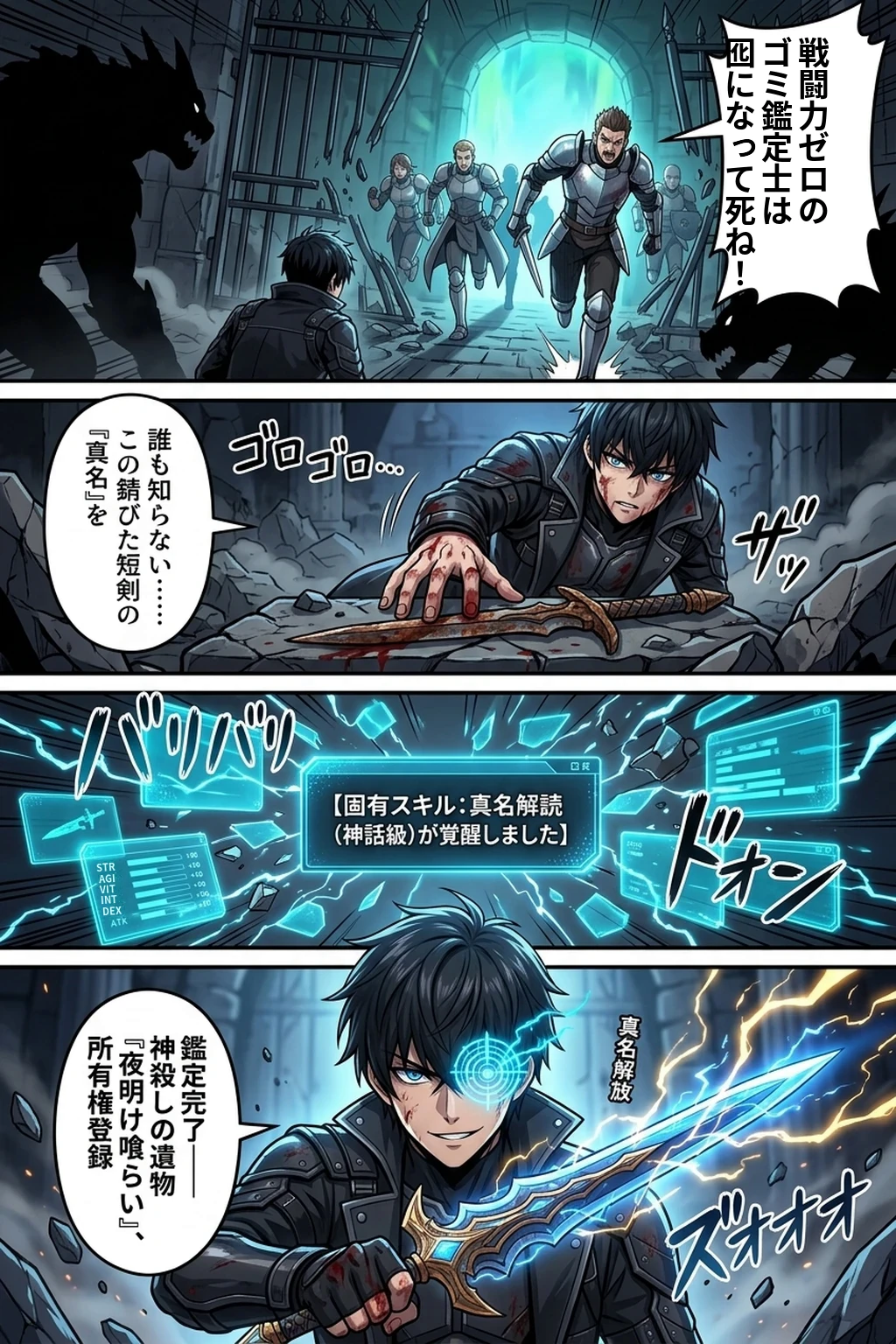 レベル1の遺物鑑定士、神話級ダンジョンを独占する Page 1: 迷宮での見捨てられと『真名解読』の覚醒