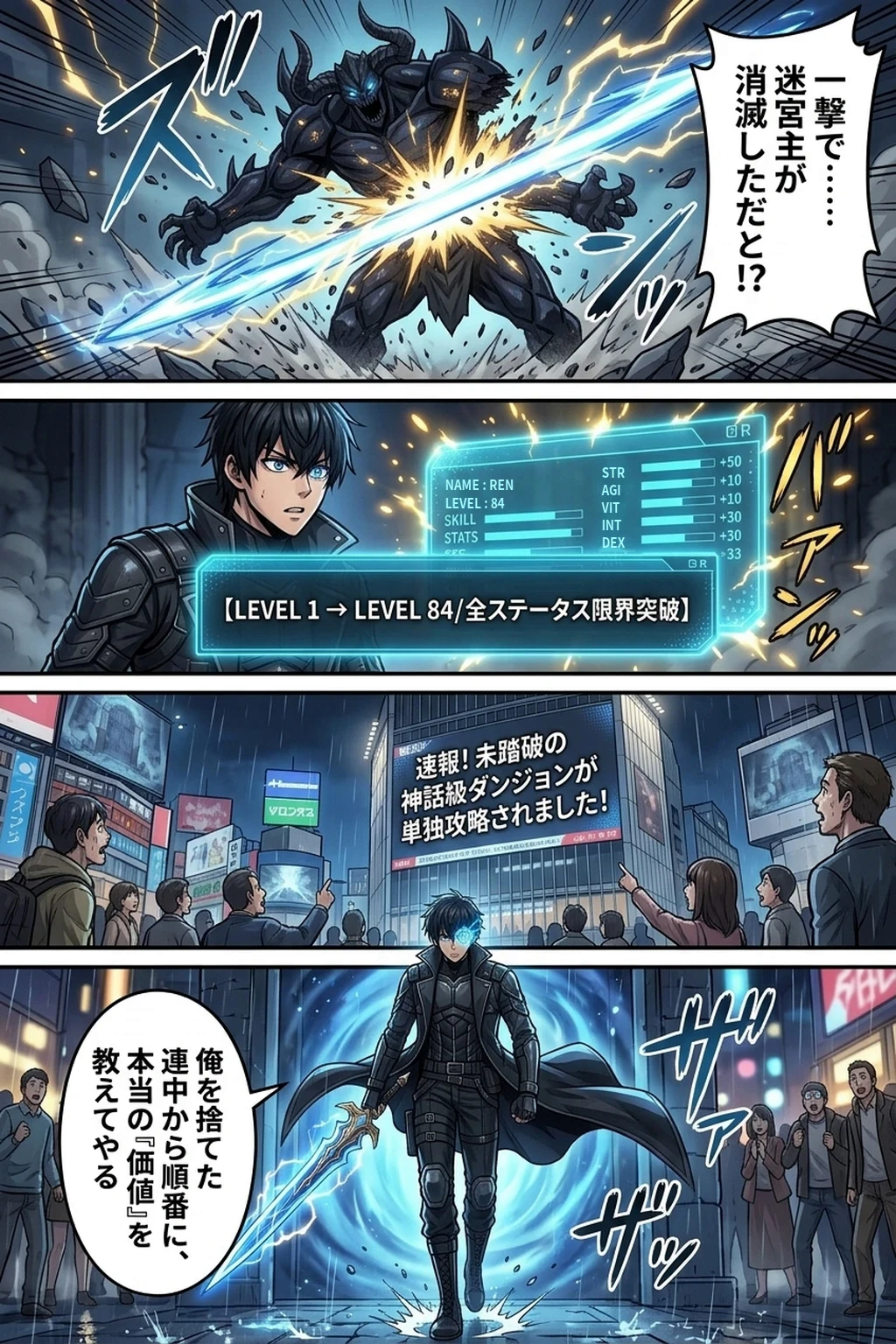レベル1の遺物鑑定士、神話級ダンジョンを独占する Page 2: 迷宮主の一撃消滅とLEVEL 84限界突破