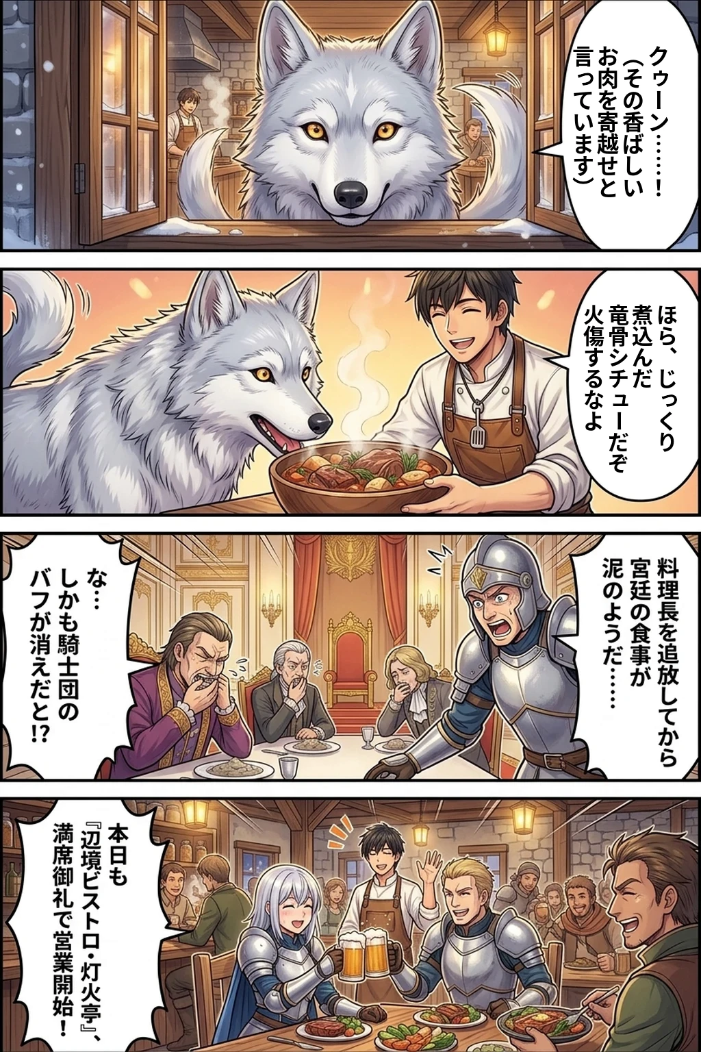 追放された宮廷料理人、辺境で魔獣ビストロを開く Page 2: 伝説のフェンリル来店と王宮の遅すぎた後悔