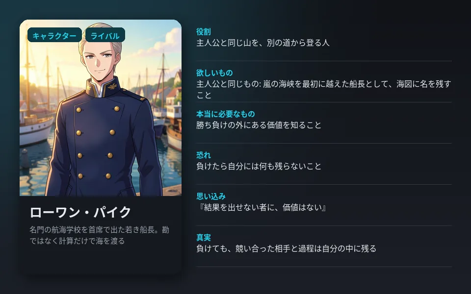 テンプレート「ライバル」の見本