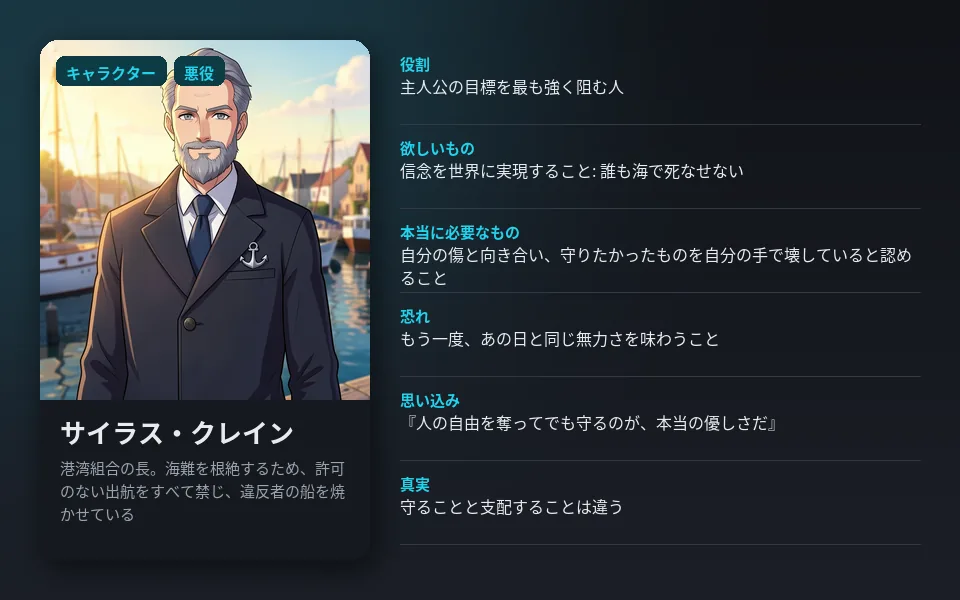 テンプレート「悪役」の見本